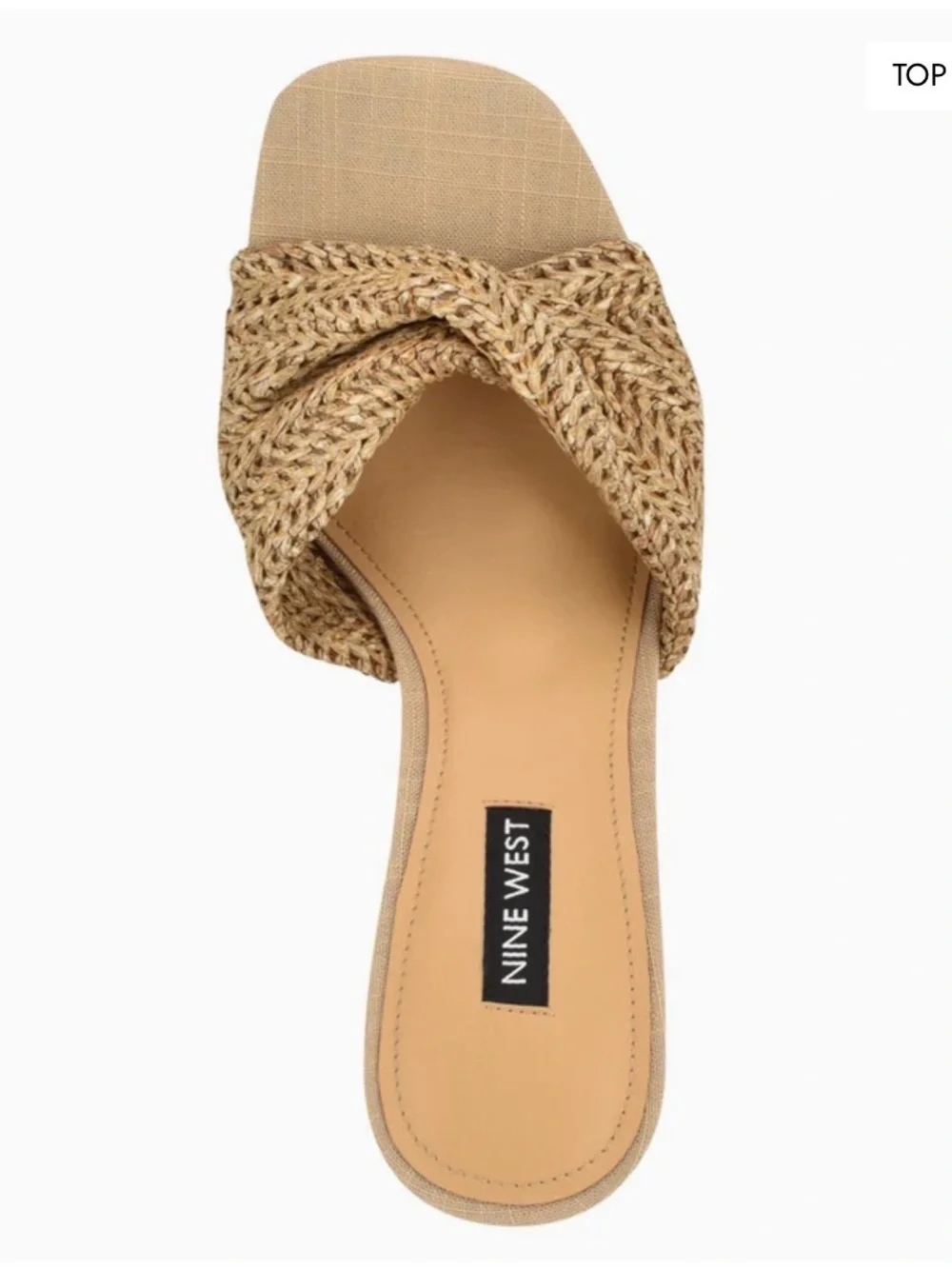 Nine West Nude Raffia Open-Toe Wedge Sandals NEW In the Box